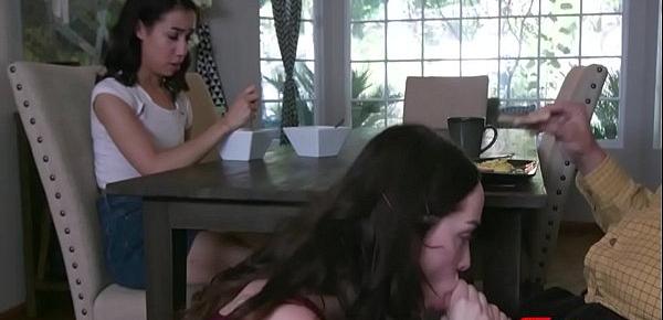  One Daughter Blows Dad While The Other Watches- Aliya Brynn